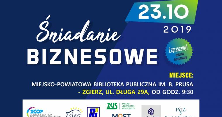 Śniadanie Biznesowe 23 października 2019 r (środa)