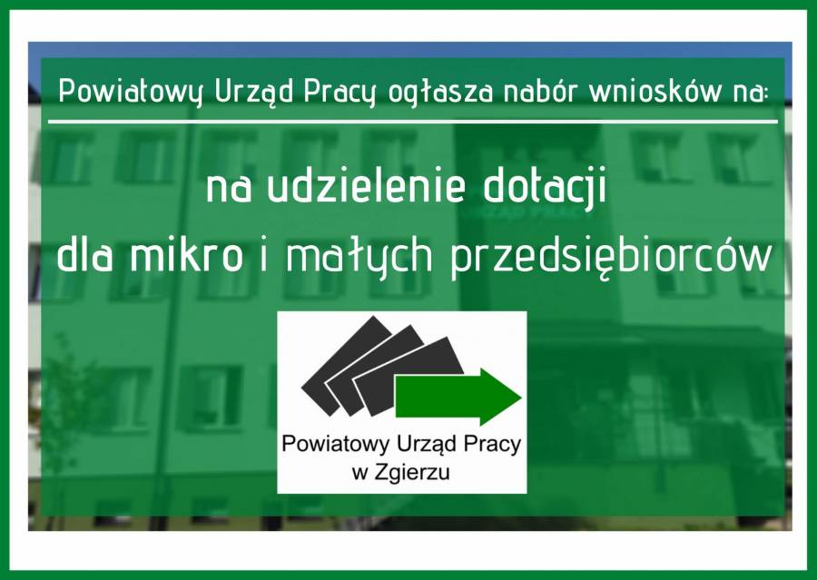 Aktualność Nabór wniosków o udzielenie dotacji dla mikro i i małych przedsiębiorców.
